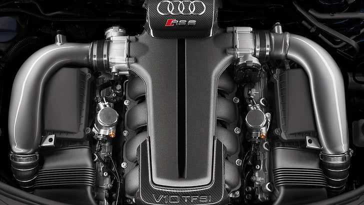 Audi, engine, V10 TFSI, HD wallpaper