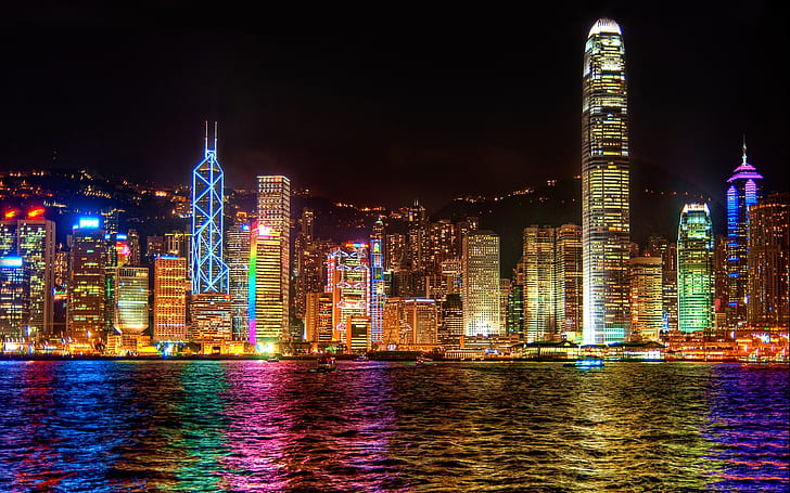 A Symphony Of Lights Hong Kong Wallpaper 2560×1600, HD wallpaper