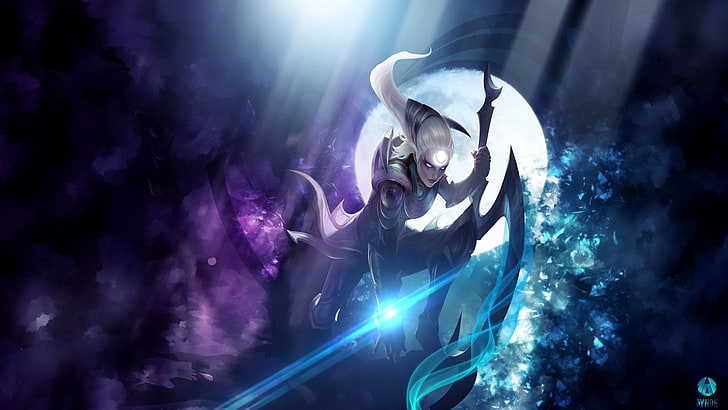 Diana from League of Legends, one person, illuminated, young adult, HD wallpaper