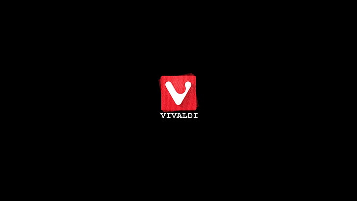 Vivaldi, Browser, black background, icons, communication, sign, HD wallpaper