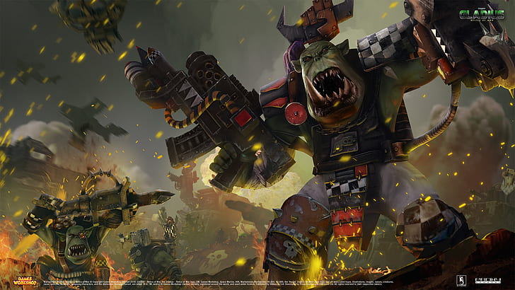 Warhammer 40,000, Gladius, Waaaaagghhh, orks, War boss, Games Workshop, HD wallpaper