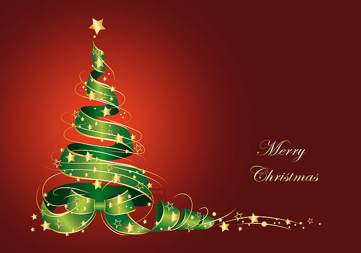 Merry Christmas Tree Vector, merry christmas post, holidays, HD wallpaper