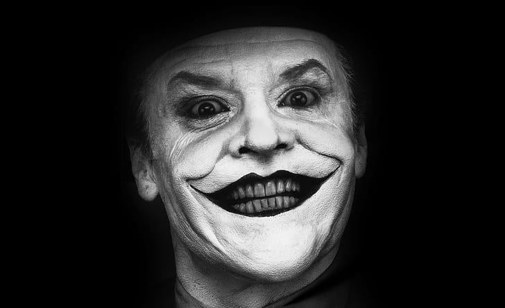HD wallpaper: The Joker, Movies, Batman, black and white, jack nicholson |  Wallpaper Flare