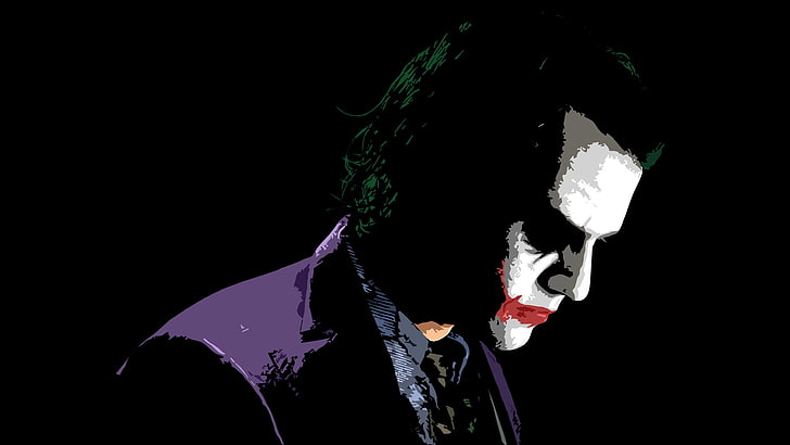 Heath Ledger's Joker illustration, the dark knight, studio shot