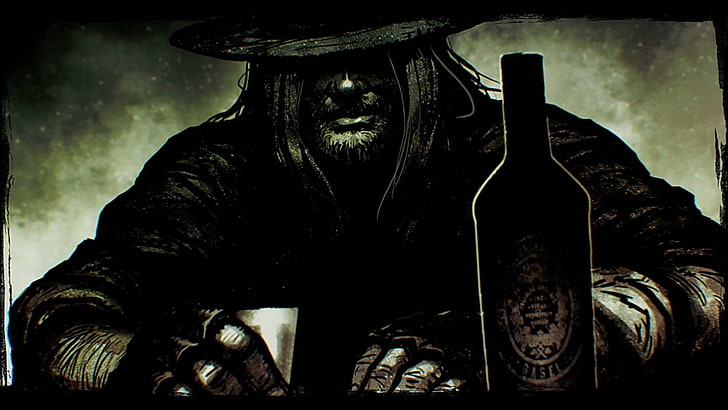painting of man with bottle, cowboys, western, Call of Juarez - Gunslinger, HD wallpaper