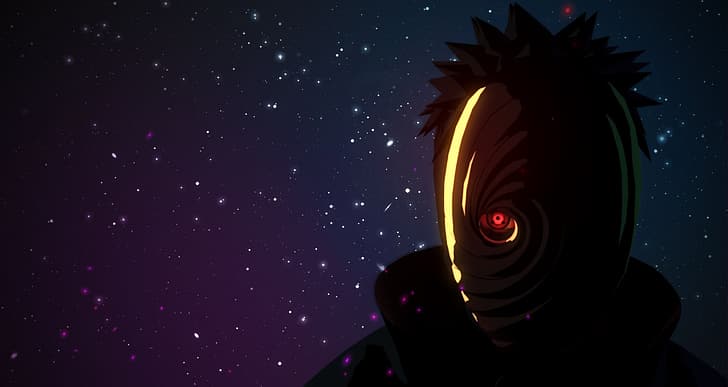 HD wallpaper: Uchiha Obito, Naruto (anime), night, stars, mask, anime boys  | Wallpaper Flare