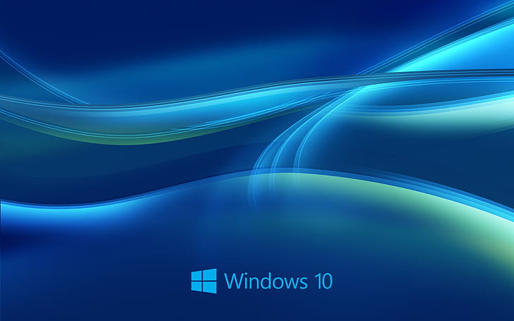 Windows 10 system, abstract blue background HD wallpaper