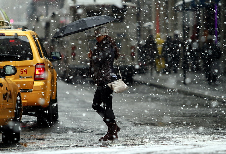 women's black jacket, weather nyc, national weather service, weather forecast, HD wallpaper