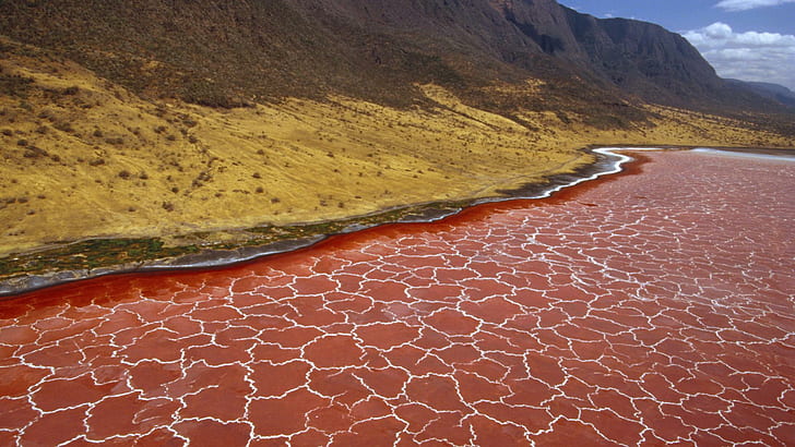 Soda Formation In Lake Natron Tanzania, mountain, minerals, nature and landscapes, HD wallpaper