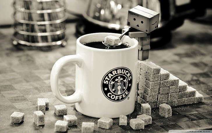 amazon, coffee, danbo, Starbucks, Sugar, HD wallpaper