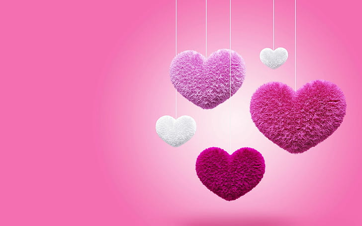 Heart (Design), pink background, HD wallpaper