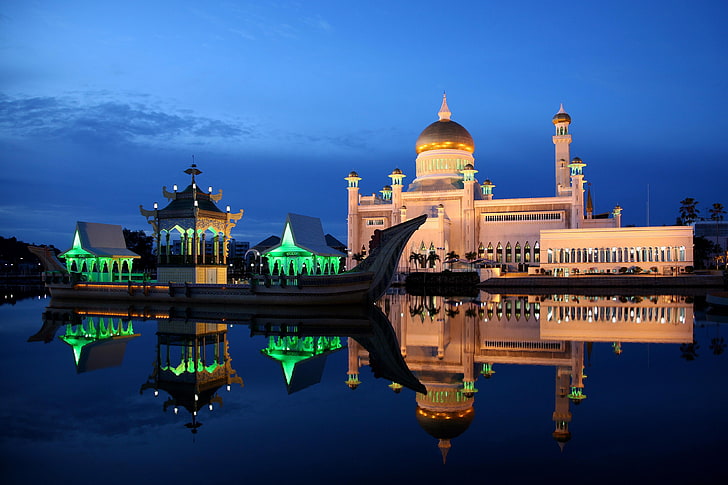 Sultan Omar Ali Saifuddin Mosque, Taj Mahal, India, Religious, HD wallpaper