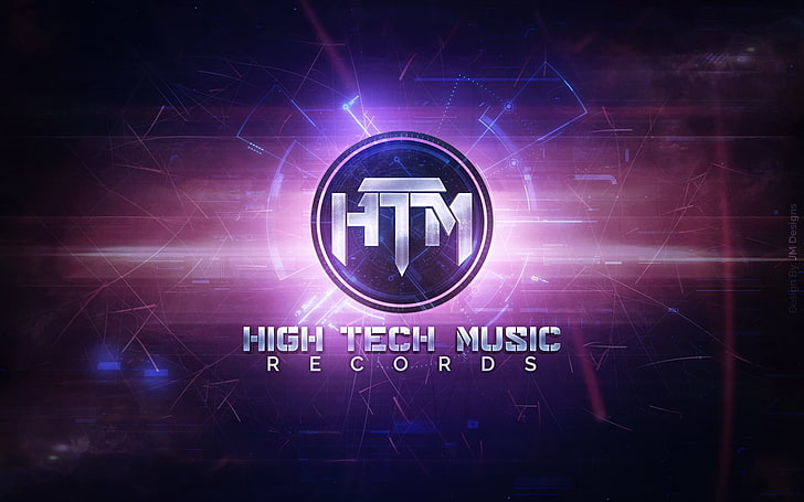 High Tech Music Records advertisement, abstract, render, futuristic