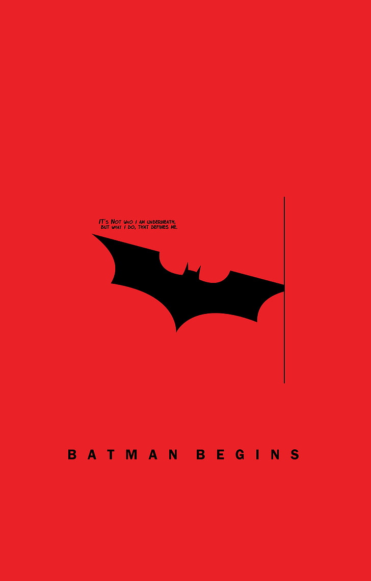 Popular quotes, Batman Begins, Minimal, Red, HD wallpaper