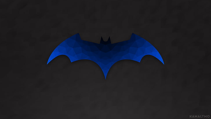 Batman, Batman logo, poly, polygon art, low poly, vector, blue, HD wallpaper