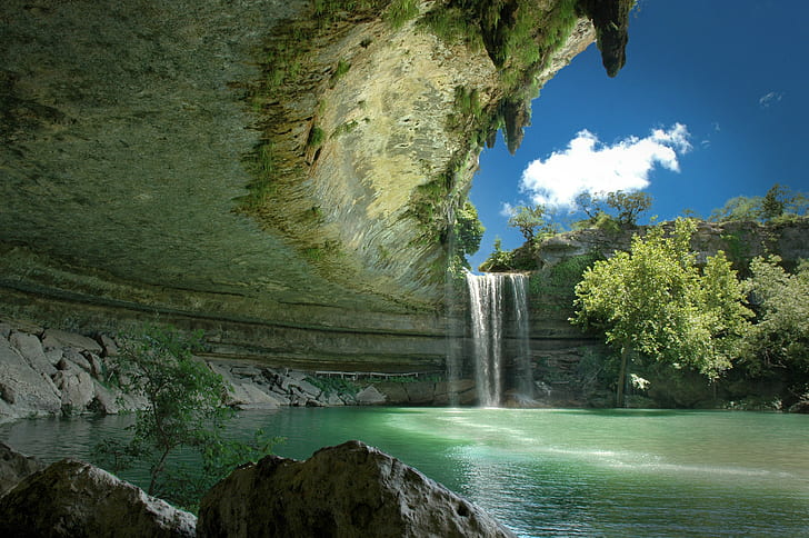 nature, landscape, waterfall, Austin (Texas), hamilton pool