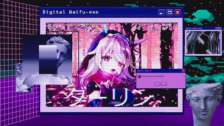 1170x2532px | free download | HD wallpaper: vaporwave, anime girls ...