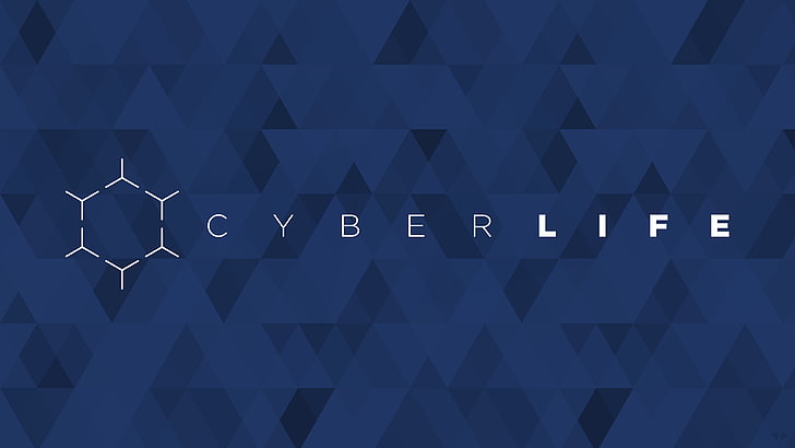 CyberLife, logo, text, geometry, triangle, Detroit: Become Human, HD wallpaper