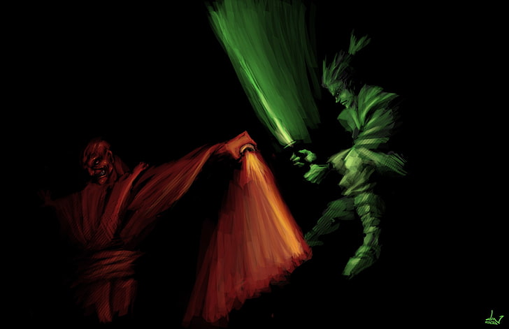 HD wallpaper: Jedi, Sith, Star Wars, black background, studio shot, green  color | Wallpaper Flare