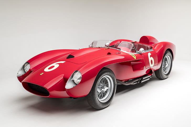 car, vehicle, red cars, Porsche, 1957 (Year), Ferrari 250 Testa Rossa