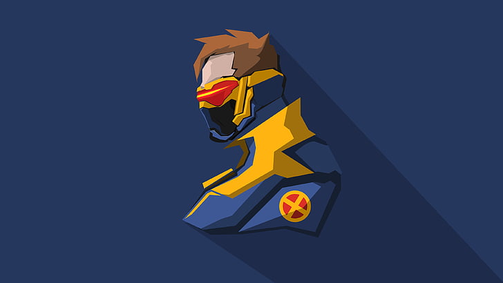 Marvel X-Men Cyclops illustration, Soldier 76, Overwatch, Minimal, HD wallpaper
