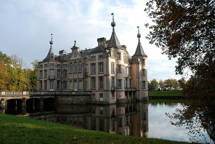 house, building, mansions, Poeke Castle, Belgium