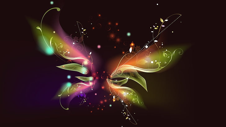 HD wallpaper: glow, butterfly, dark, shine, glowing, luminous, graphic  design | Wallpaper Flare