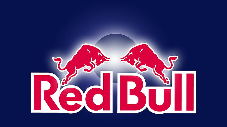 Red Bull, communication, blue, success, business, sign, illuminated, HD wallpaper