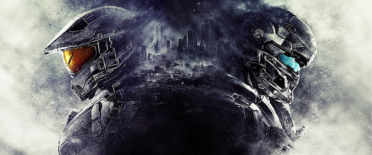 Halo digital wallpaper, Halo 5: Guardians, Spartan Locke, Master Chief