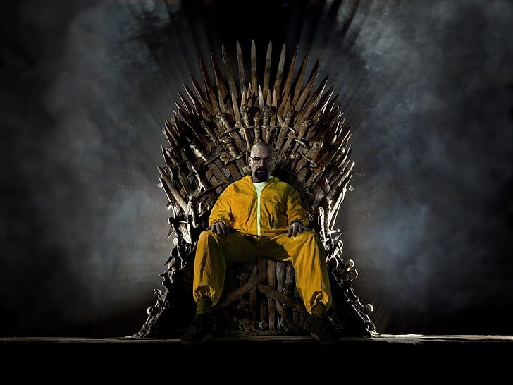 Game of Thrones chair and men's yellow zip-up jacket, Breaking Bad, HD wallpaper