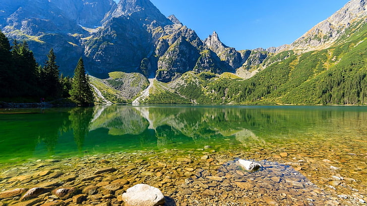high tatras, slovakia, lake, europe, water, mountain, beauty in nature, HD wallpaper