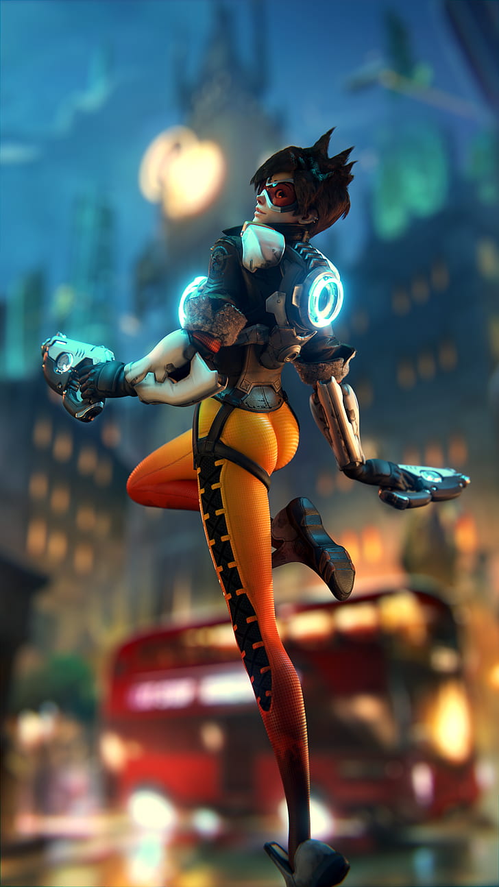 Tracer Overwatch Game Art 4K Wallpaper iPhone HD Phone #2170h
