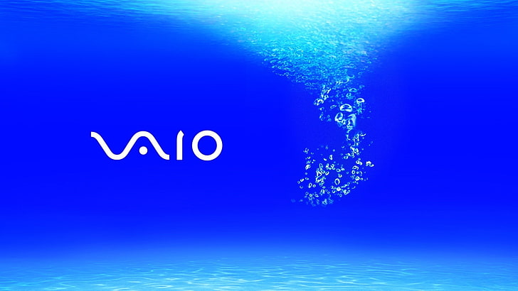 Sony VAIO logo, computer, water, squirt, laptop, Blik, HD wallpaper