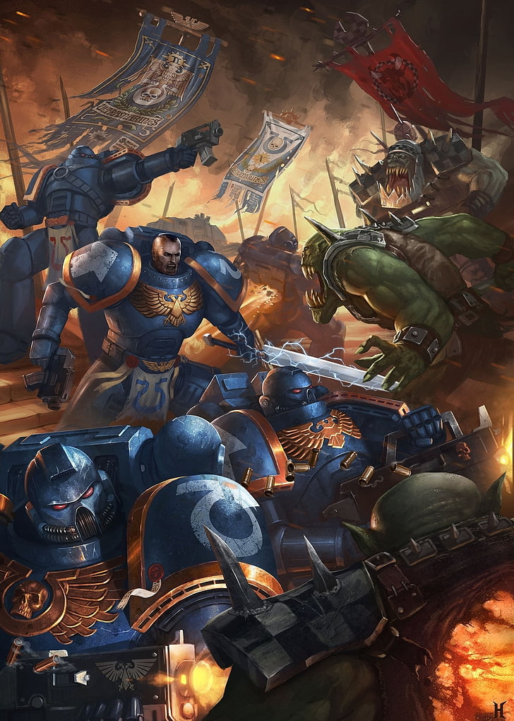 Warhammer 40,000, Ultramarines, market, large group of objects