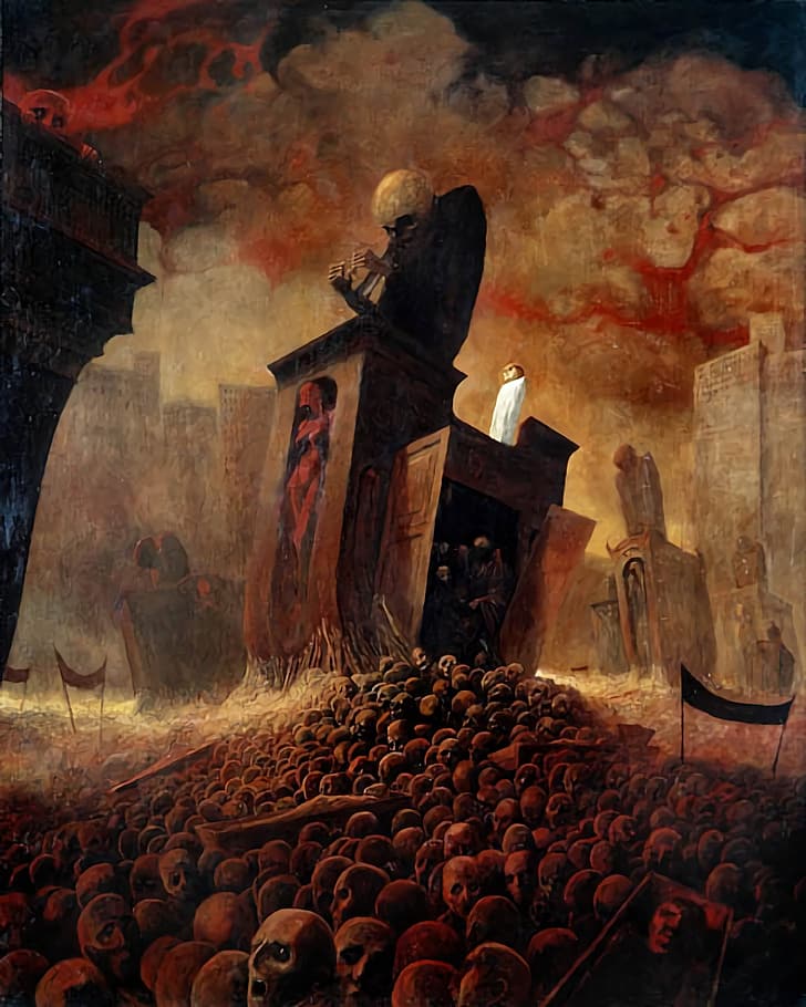 Zdzisław Beksiński, artwork, dark