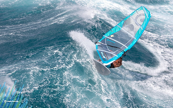 extreme ocean Windsurfer Sports Water Sports HD Art, sea, sail