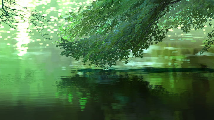 anime, Green, Makoto Shinkai, The Garden Of Words, Trees