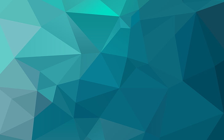 Abstract, Turquoise, pattern, shape, design, backgrounds, triangle shape, HD wallpaper