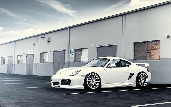 Porsche, car, Porsche Cayman, white cars, HD wallpaper