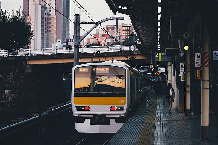 Takashi Yasui, cityscape, Japan, train, train station, railway, HD wallpaper