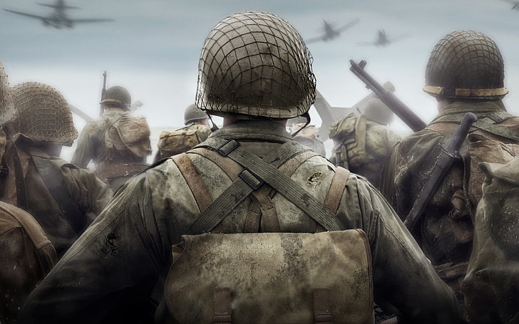 Call of Duty World War II game, soldier, video games
