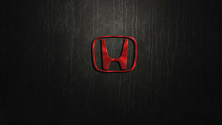 Honda, Japanese Car, Famous Brand, Black, Redn, Logo, Dark Background, HD wallpaper
