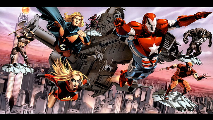 Dark Avengers HD, cartoon/comic, HD wallpaper