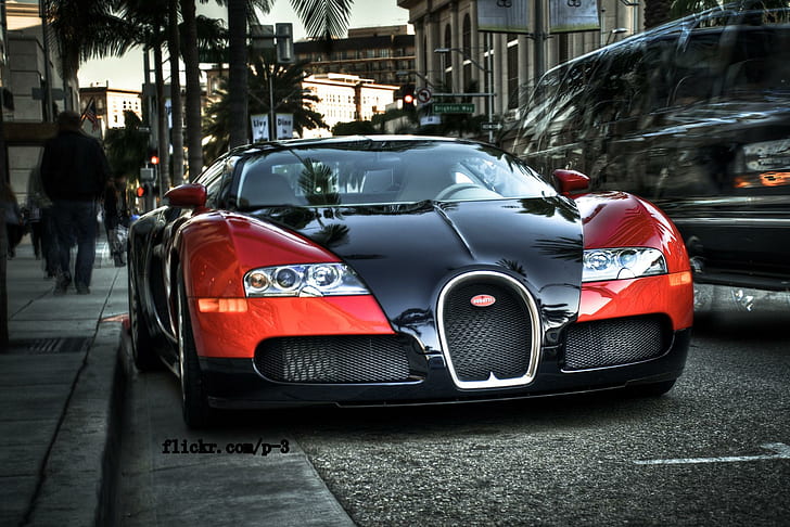 Bugatti Veyron @ Rodeo Drive, dream machine, california, cars, HD wallpaper