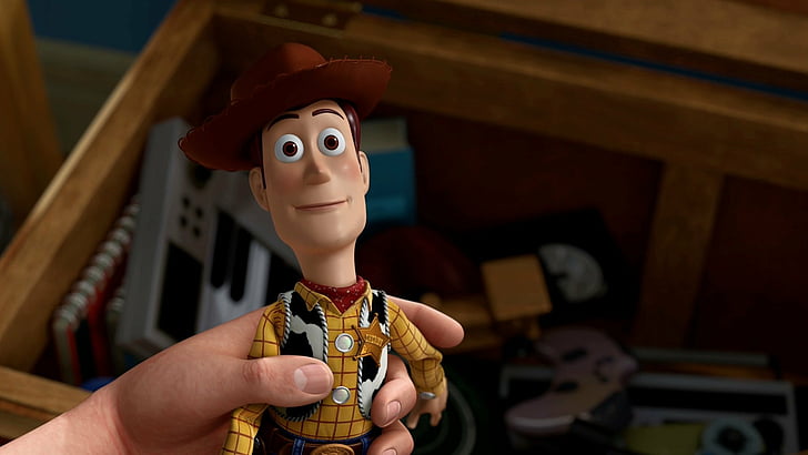 Toy Story, Woody (Toy Story), childhood, holding, one person, HD wallpaper