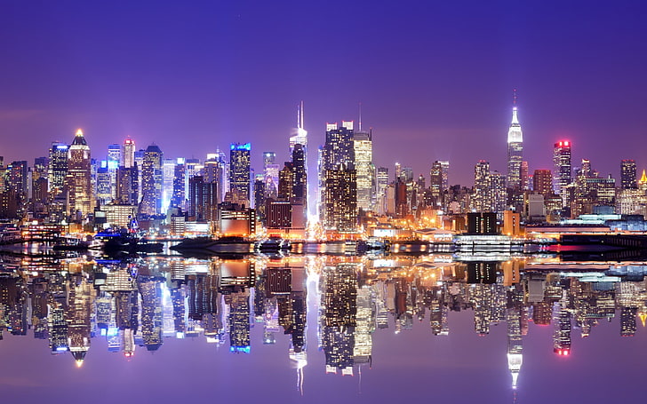 HD wallpaper: city lights illustration, skyscraper, New York City, landscape  | Wallpaper Flare