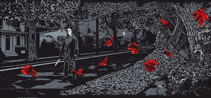 Movie, Halloween (1978), Michael Myers, plant, tree, nature, HD wallpaper