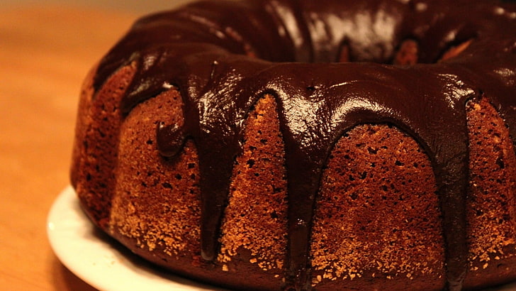 chocolate bundt cake, closeup, food, dessert, food and drink, HD wallpaper