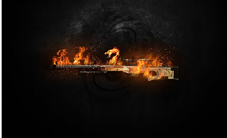 Dragon Lore, Counter-Strike: Global Offensive, heat - temperature, HD wallpaper