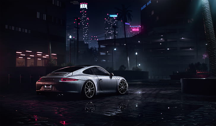 car, vehicle, Porsche, Porsche 911, night, HD wallpaper